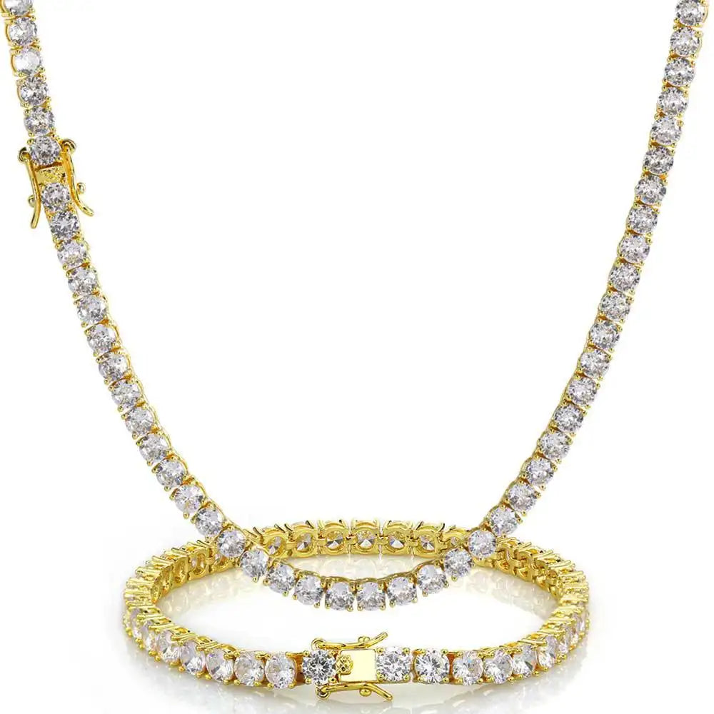 Tennis Armband/Kette Set