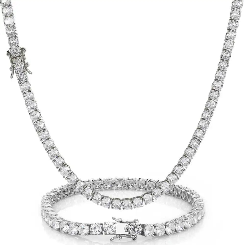 Tennis Armband/Kette Set