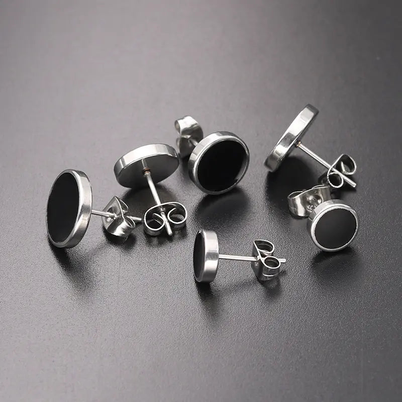 Black Onyx-Stein Ohrringe
