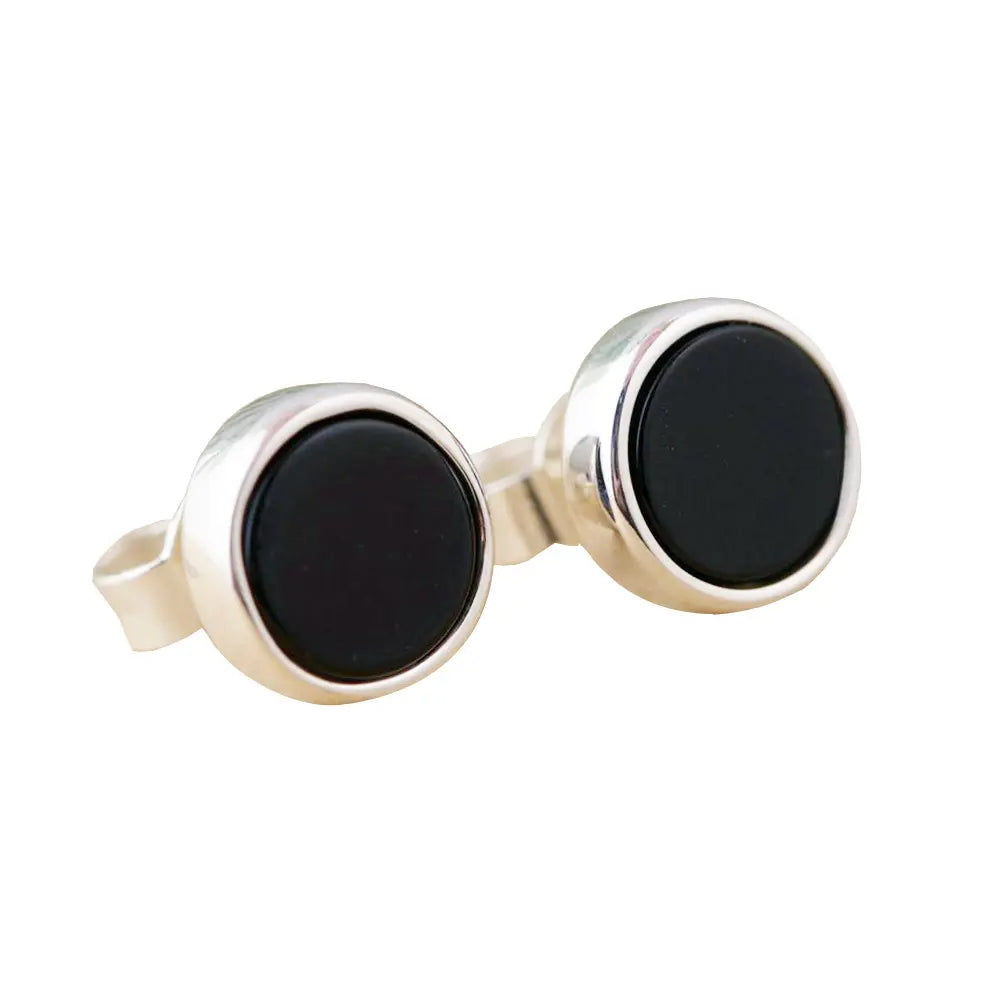 Black Onyx-Stein Ohrringe