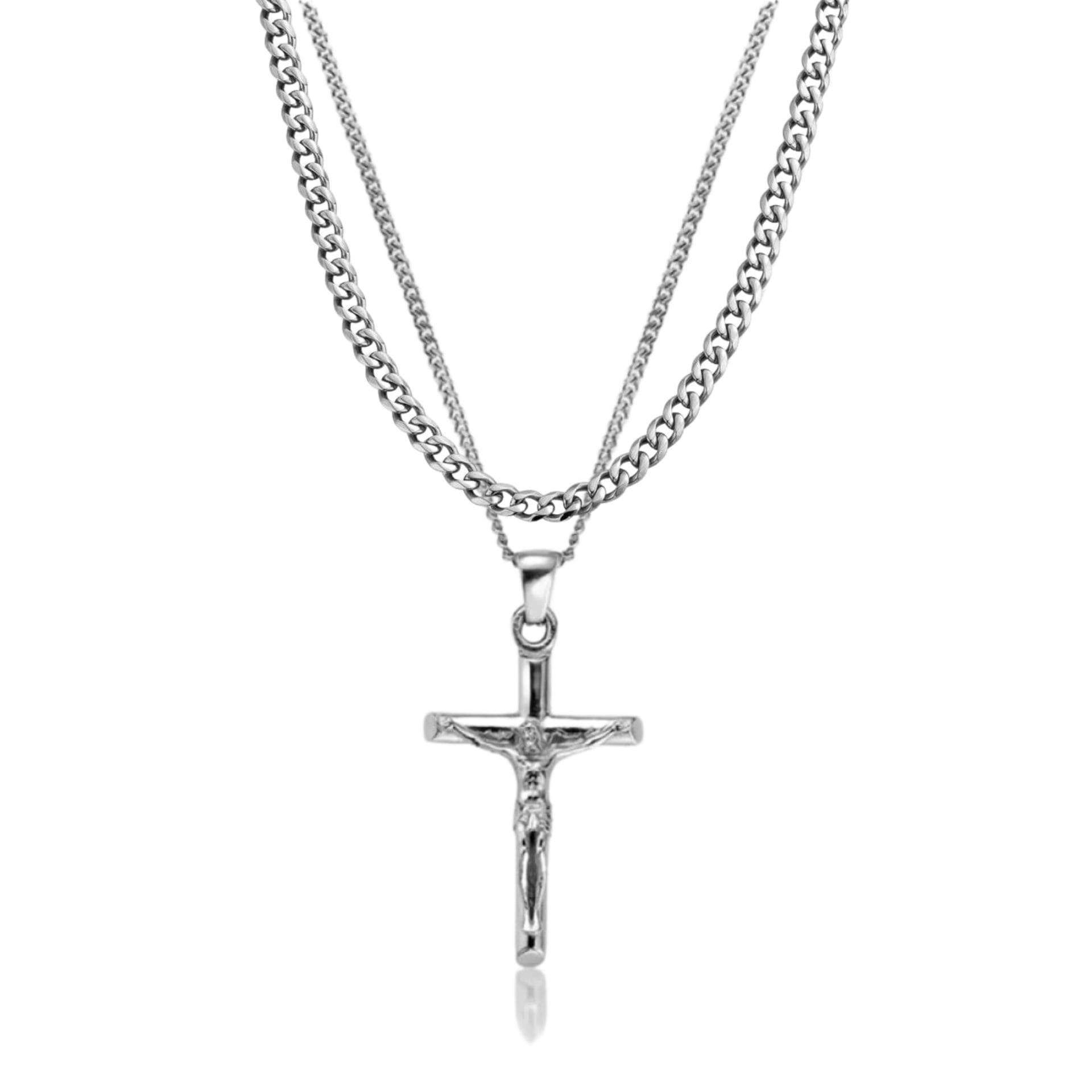 Kruzifix Kreuz Kette x Cuban Kette Set