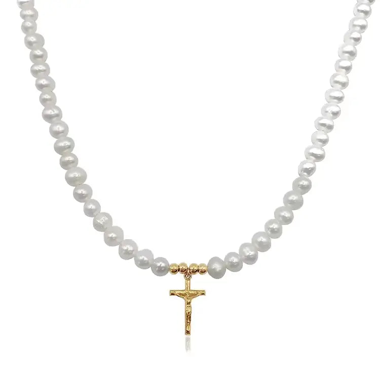 Perlen Kreuz Kette