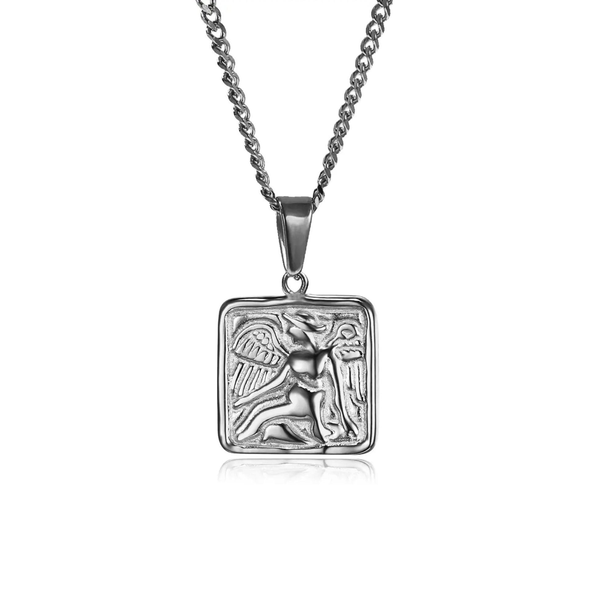 Engel Medaille Chain Silber