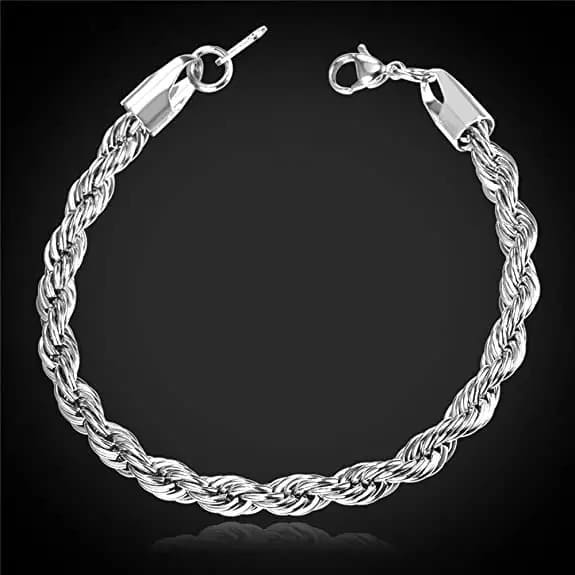 Rope Chain Armband Silber