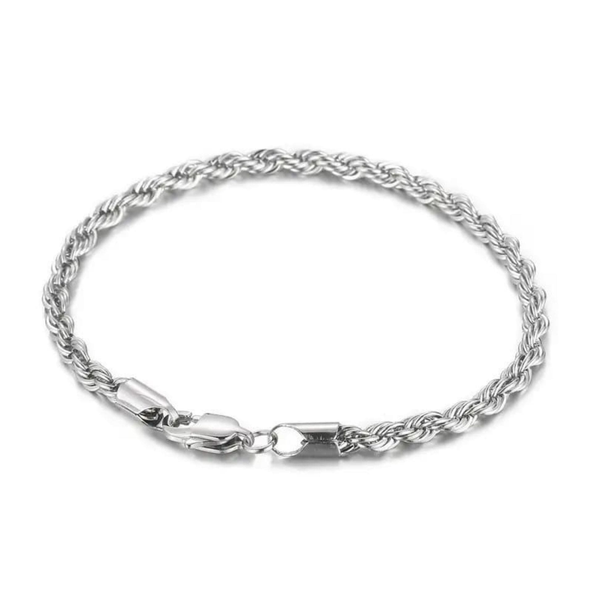 Rope Fusskette Silber
