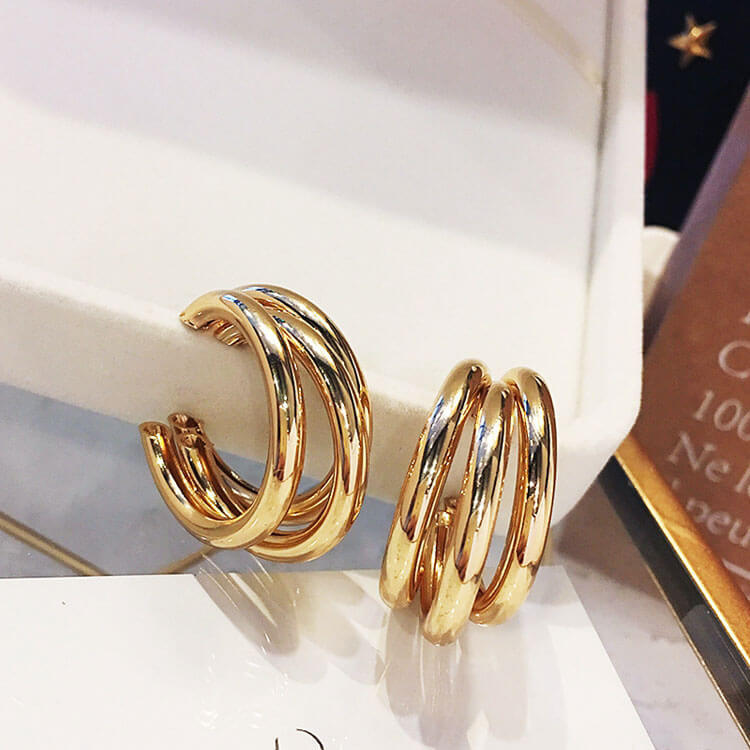 creolen S925 Silbernadel Gold Mode Ohrring Frauen geometrische Strass baumeln Ohrringe