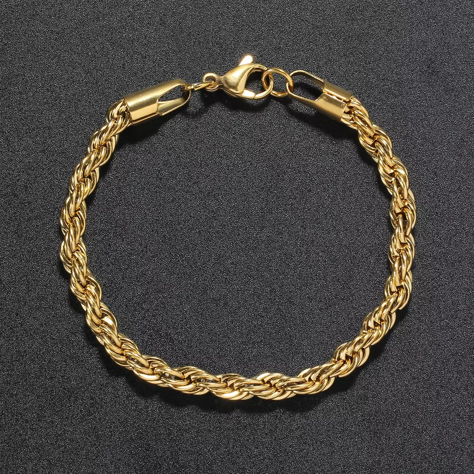 Rope Chain Fusskette Gold