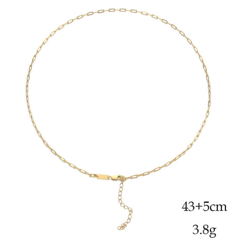 925 Sterling Silber vergoldet Link Büroklammer Halskette 