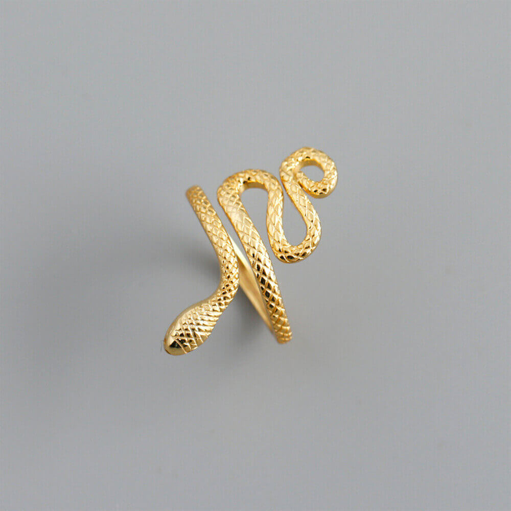 18k Snake Ring Gold Silber