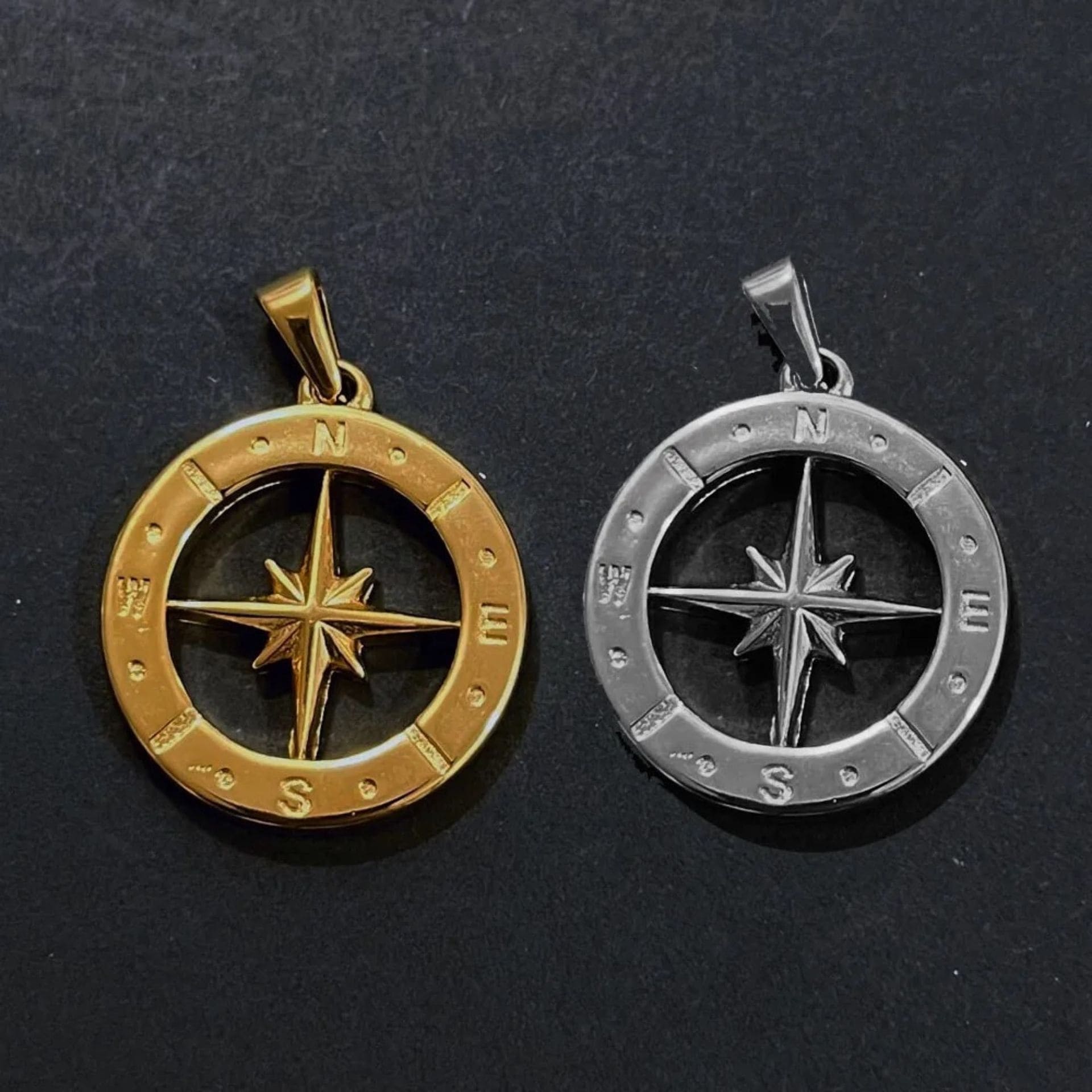 Stern Kompass Kette Gold