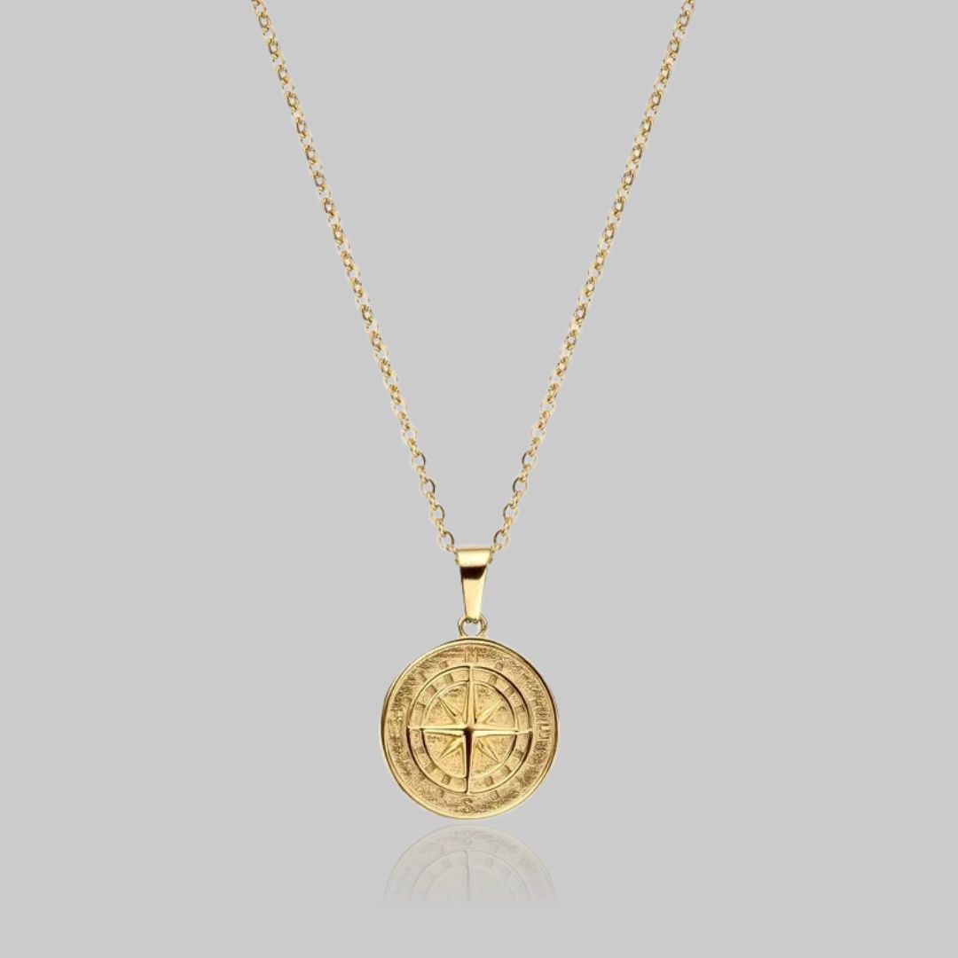 Kompass Halskette Gold