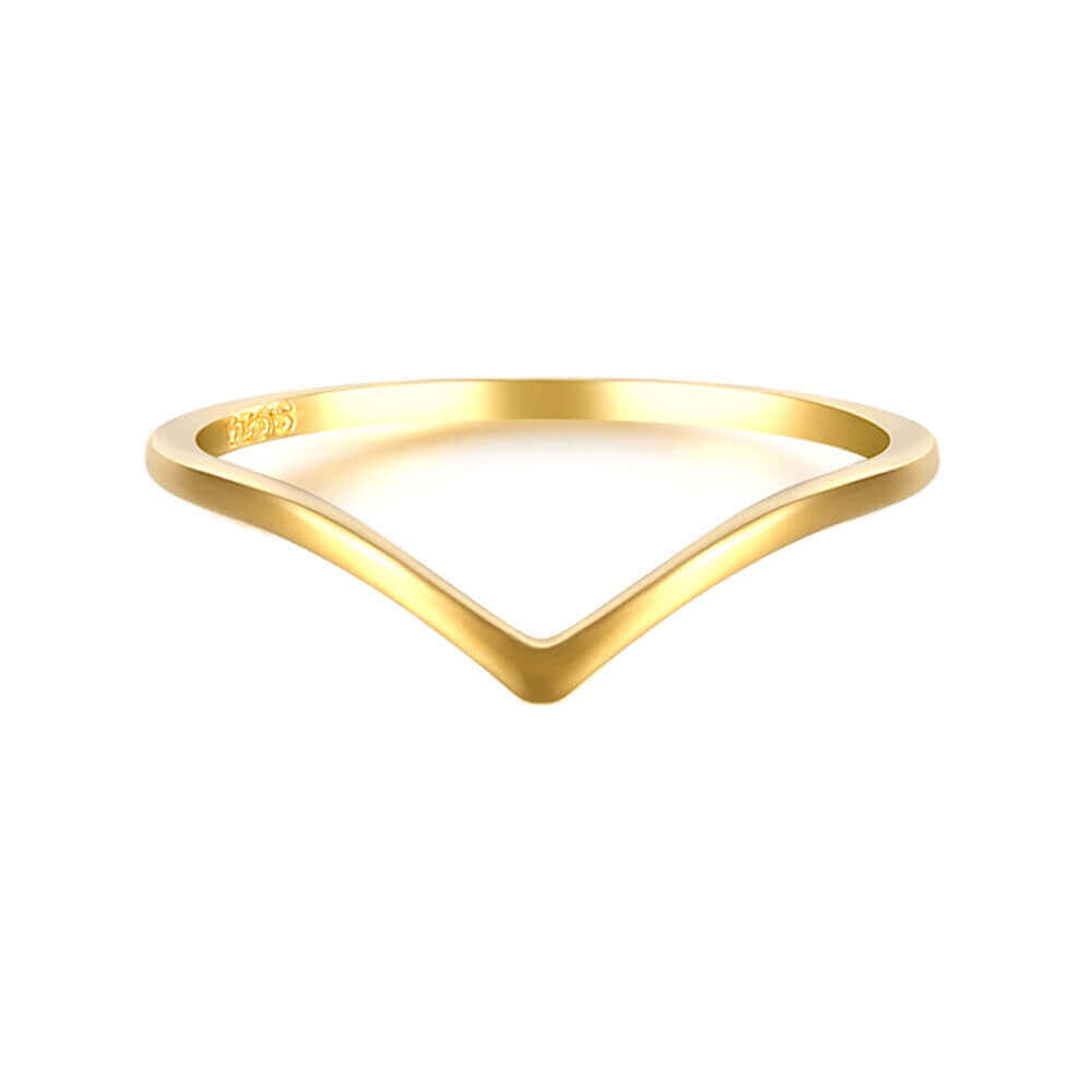 18 Karat Gold überzogene V-form Ring 