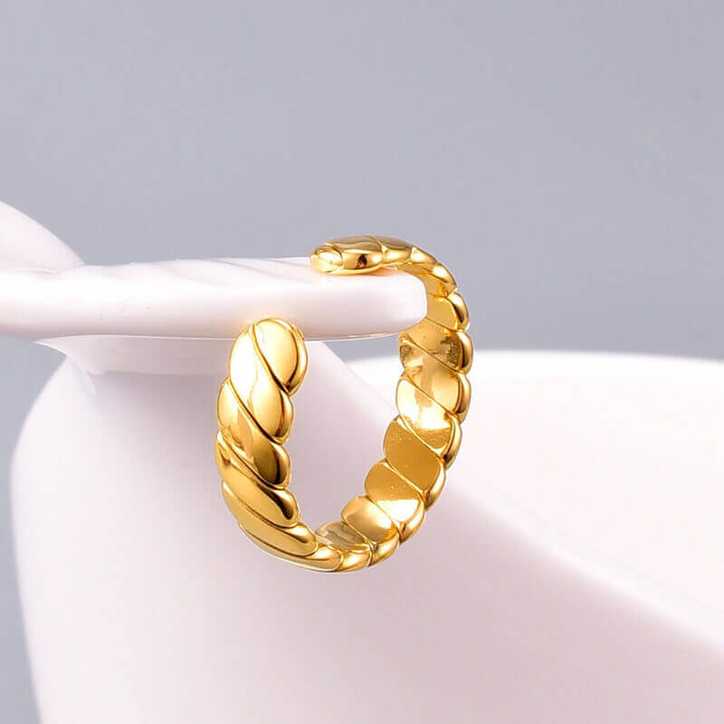 INS Style Gold Ring Verstellbare 18K vergoldete offene Ringe 