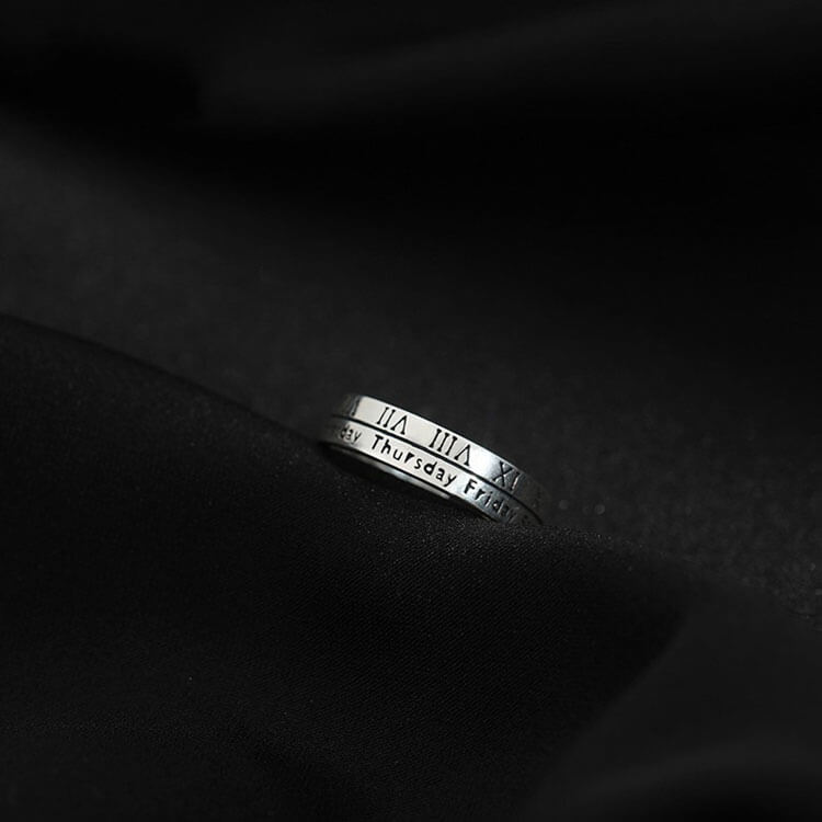 Silber Ring 925 Elegante Schrift Ring 