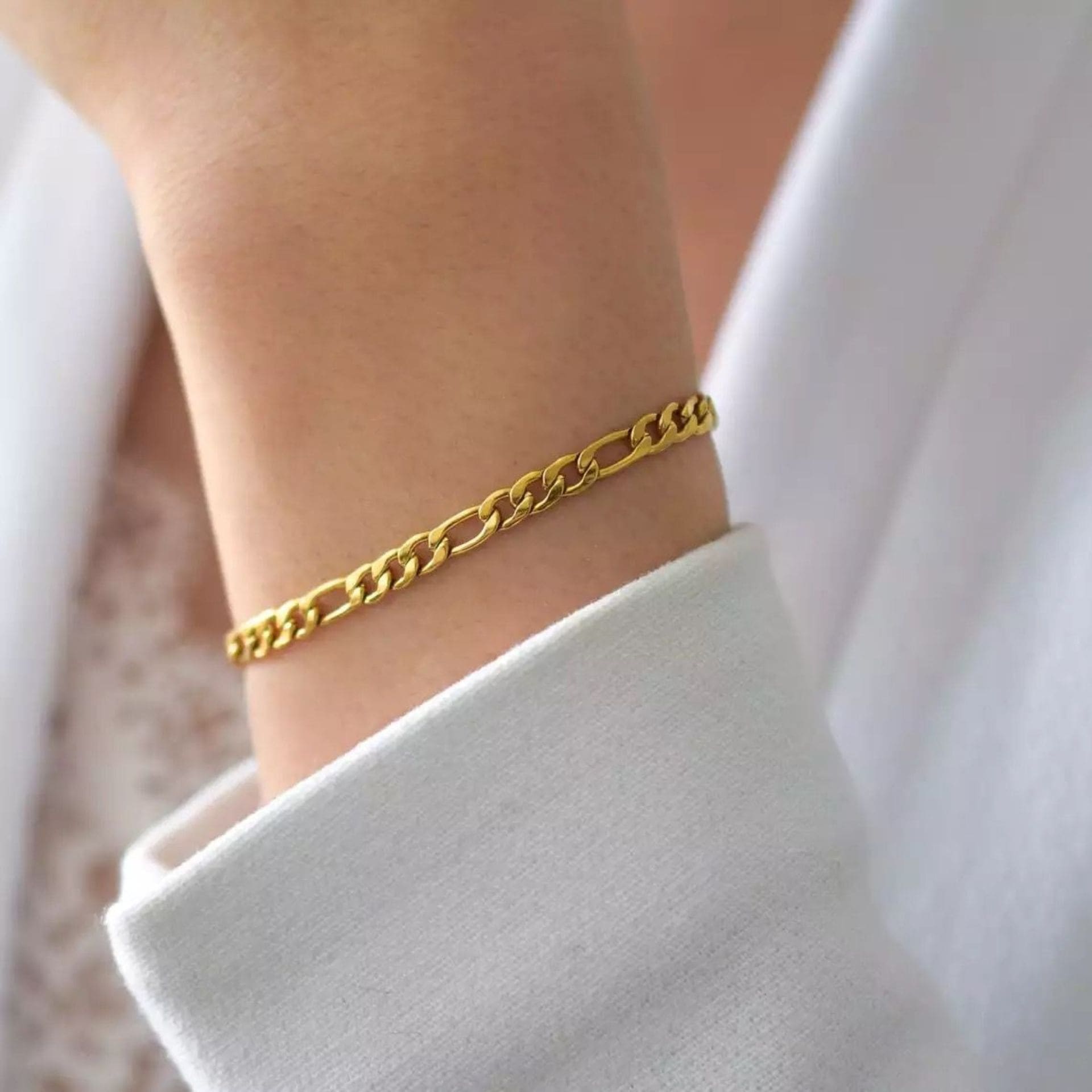 Figaro Chain Damen Armband Gold